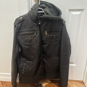 Men's Black Hooded Jacket
